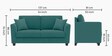 Daku Velvet Fabric 2 Seater Sofa In Teal Green Colour