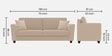 Daku Velvet Fabric 3 Seater Sofa In Blue Colour