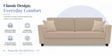 Daku Velvet Fabric 3 Seater Sofa In Blue Colour