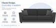 Daku Velvet Fabric 3 Seater Sofa In Grey Colour