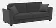 Daku Velvet Fabric 3 Seater Sofa In Grey Colour