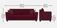 Daku Velvet Fabric 3 Seater Sofa In Maroon Colour