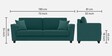 Daku Velvet Fabric 3 Seater Sofa In Teal Green Colour