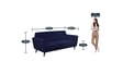 Trofa Fabric 3 Seater Sofa In Blue Colour