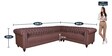 Dallas Corner Sofa in Brown Colour in L Shape
