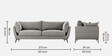 Dalton Fabric 2 Seater Sofa in Grey Colour