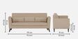 Daniel Fabric 3 Seater Sofa In Beige Colour