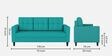 Darcy Fabric 3 Seater Sofa in Aqua Blue Colour
