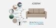 Darcy Fabric 3 Seater Sofa in Beige Colour