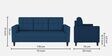 Darcy Fabric 3 Seater Sofa in Blue Colour
