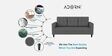 Darcy Fabric 3 Seater Sofa in Grey Colour