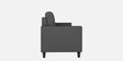 Darcy Fabric 3 Seater Sofa in Grey Colour