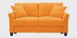 Daroo Velvet 2 Seater Sofa in Tangerine Orange Colour