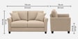 Daroo Velvet Fabric 2 Seater Sofa In Beige Colour