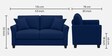 Daroo Velvet Fabric 2 Seater Sofa In Blue Colour