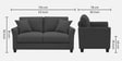 Daroo Velvet Fabric 2 Seater Sofa In Grey Colour