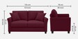 Daroo Velvet Fabric 2 Seater Sofa In Maroon Colour