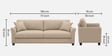 Daroo Velvet Fabric 3 Seater Sofa In Beige Colour