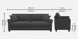 Daroo Velvet Fabric 3 Seater Sofa In Grey Colour