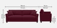 Daroo Velvet Fabric 3 Seater Sofa In Maroon Colour