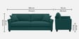 Daroo Velvet Fabric 3 Seater Sofa In Teal Green Colour
