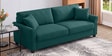 Daroo Velvet Fabric 3 Seater Sofa In Teal Green Colour