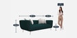 Darwin Fabric 3 Seater Sofa in Bottle Green Colour