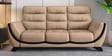 Davos Leatherette 3 Seater Sofas In Beige Color
