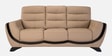 Davos Leatherette 3 Seater Sofas In Beige Color