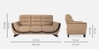 Davos Leatherette 3 Seater Sofas In Beige Color