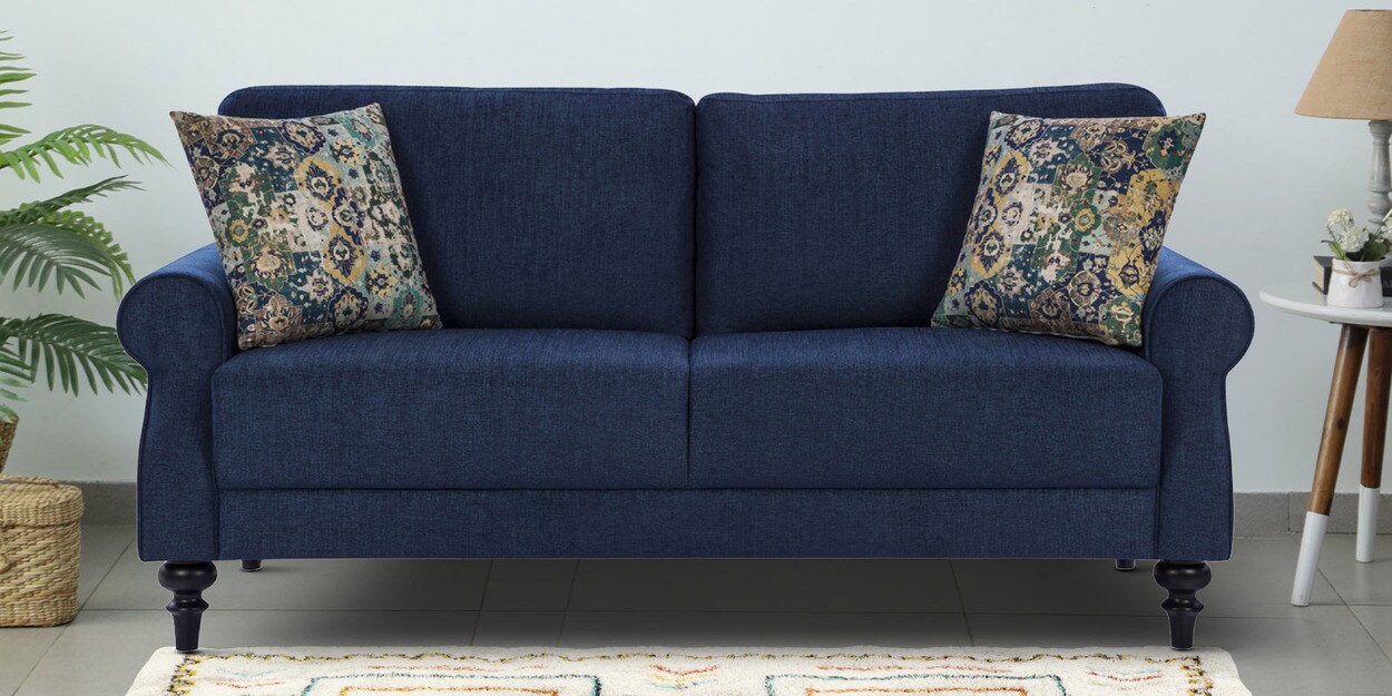 Buy Dayton Fabric Seater Sofa In Blue Colour At Off By Urban Living Pepperfry