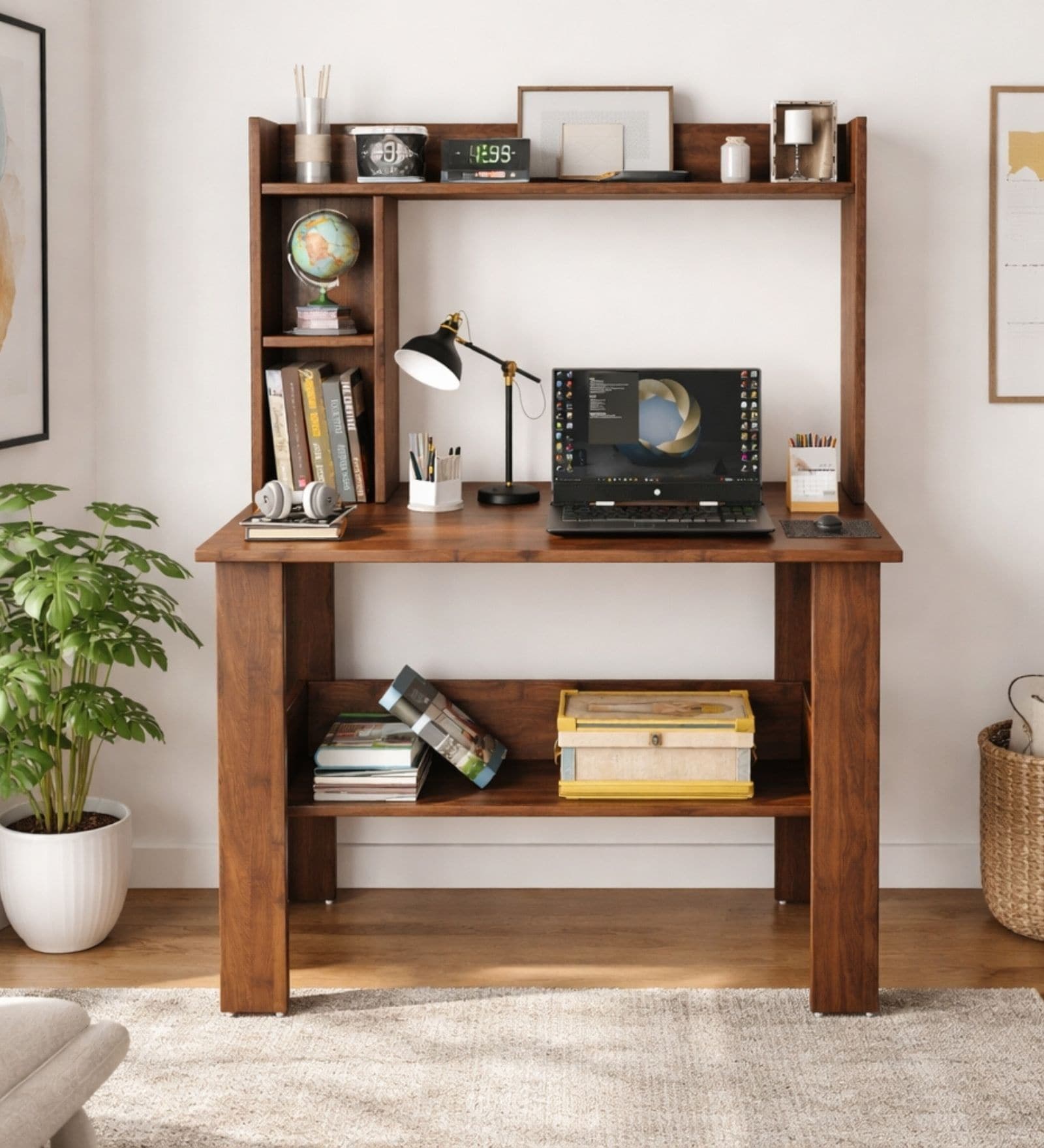 Daisy Study Desk In Columbian walnut Finish