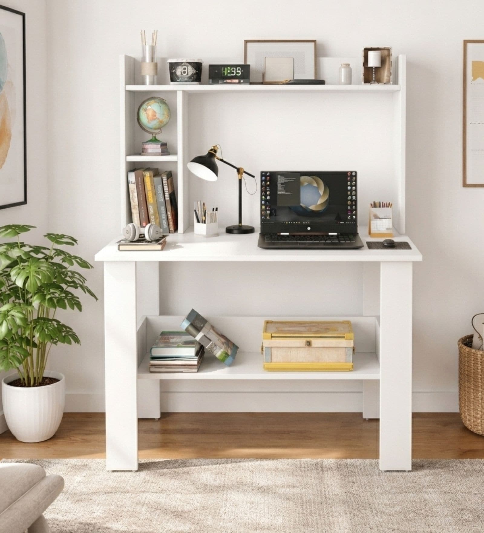 Daisy Study Desk In White Finish