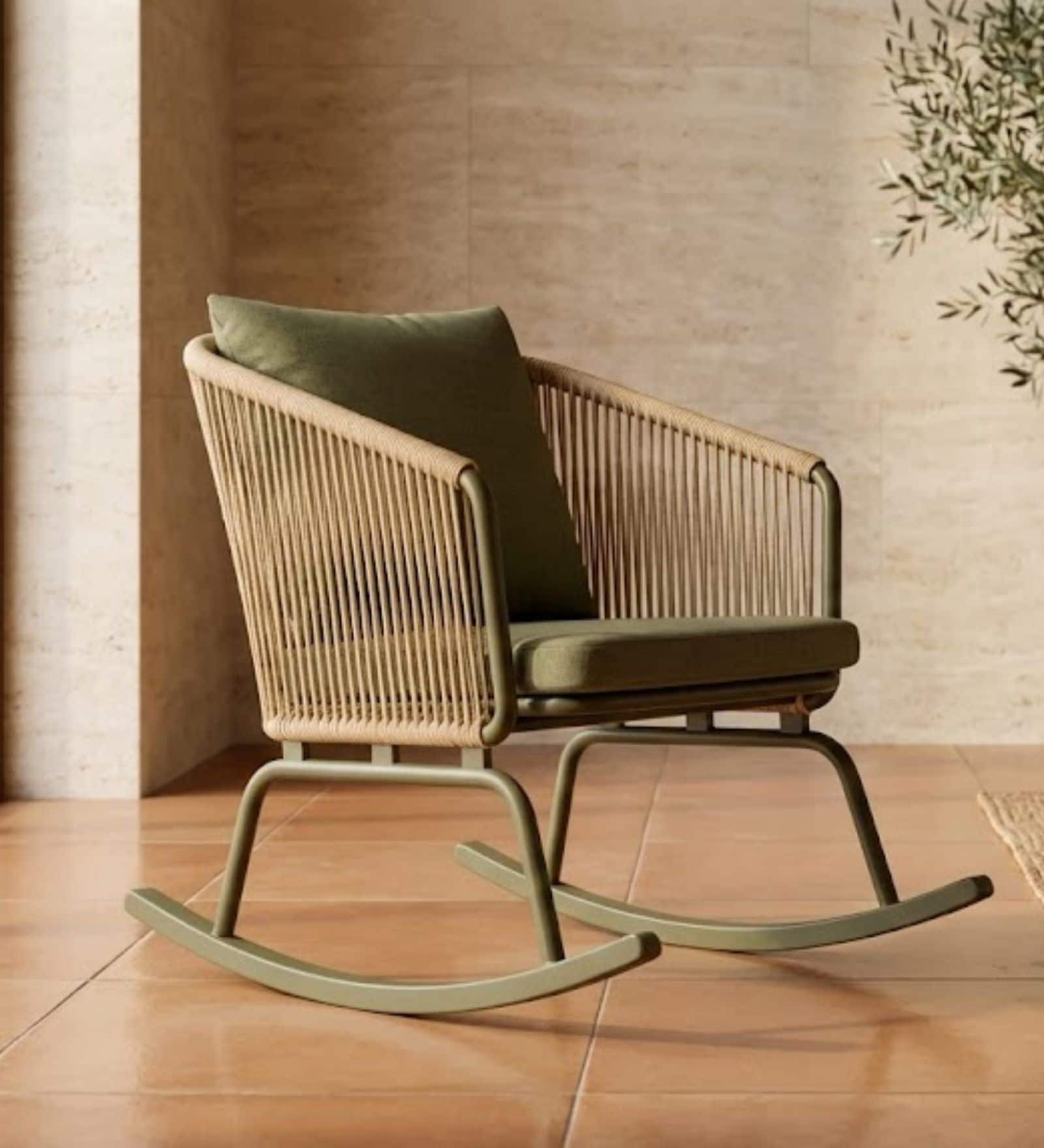 Daizen Wicker Outdoor Relax chair In Dull Birch Colour