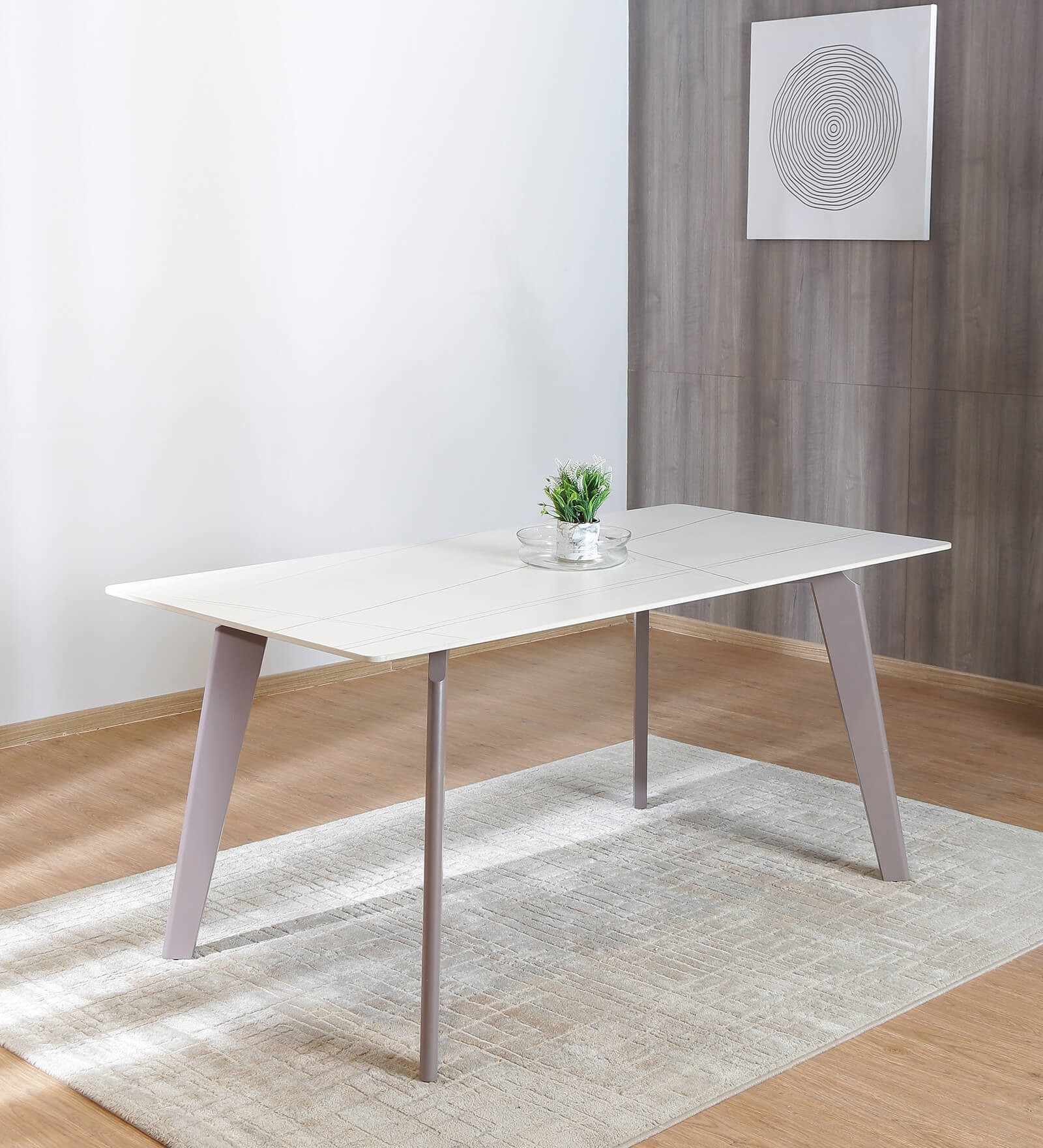 Dakota Ceramic Dining Table in Purple Bronze Colour