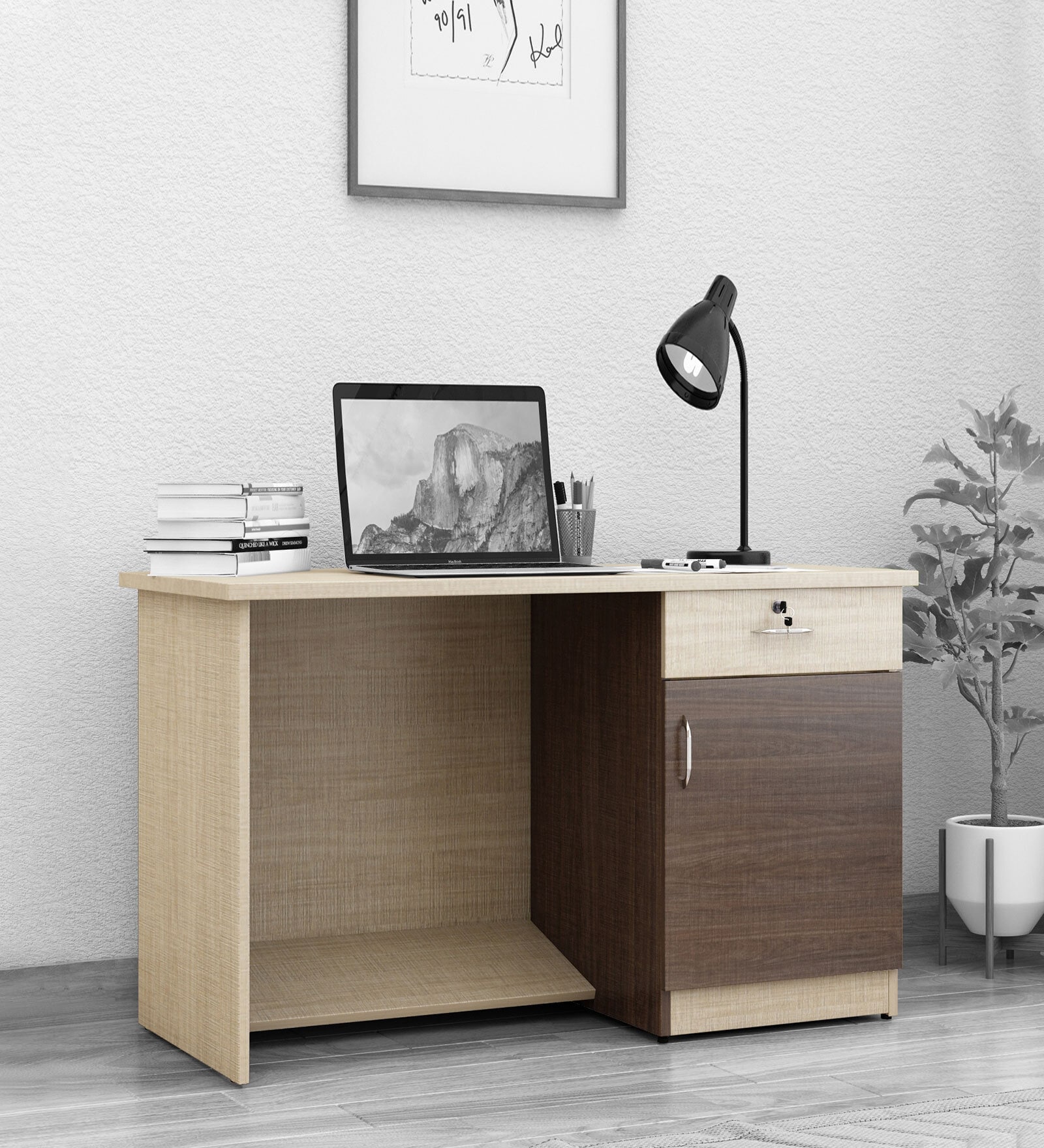 Buy Dallas Office Table in Chocolate Sawline & Sandy Sawline Finish Online  - Work Stations - Office Tables - Furniture - Pepperfry Product