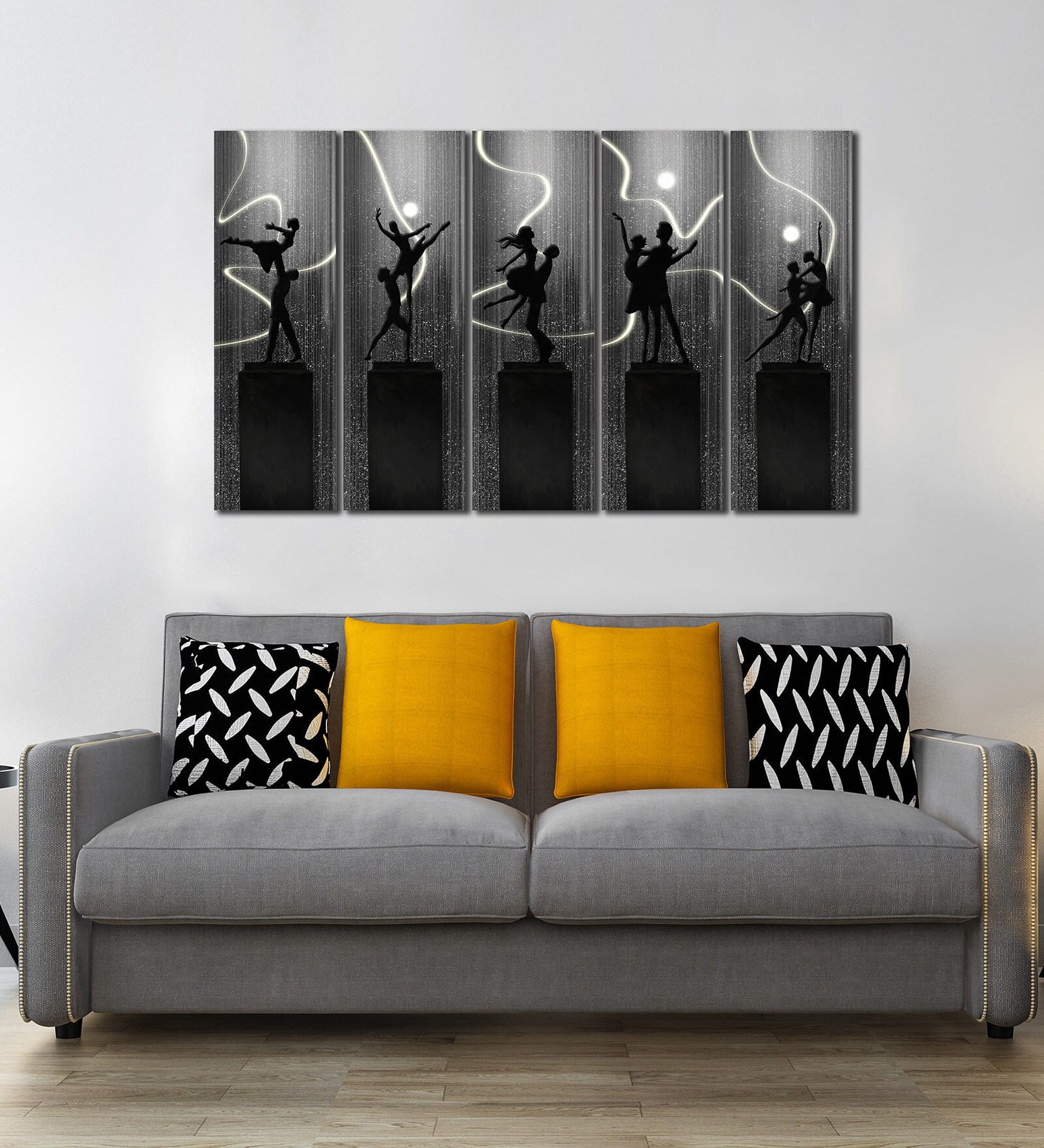 Dancing Couple Multicolour MDF Art Panels