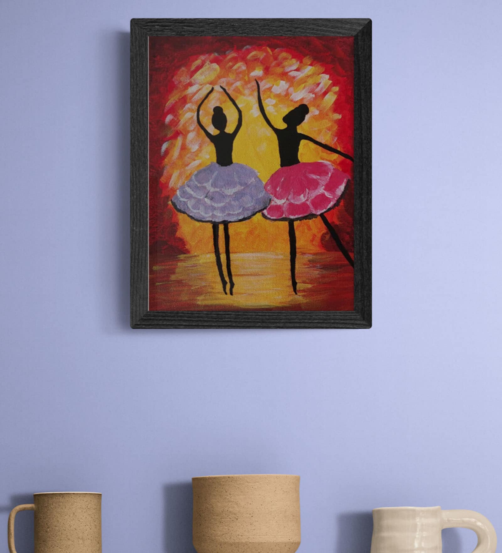 Dancing Girls Handmade Acrylic Paint On Canvas Unframed