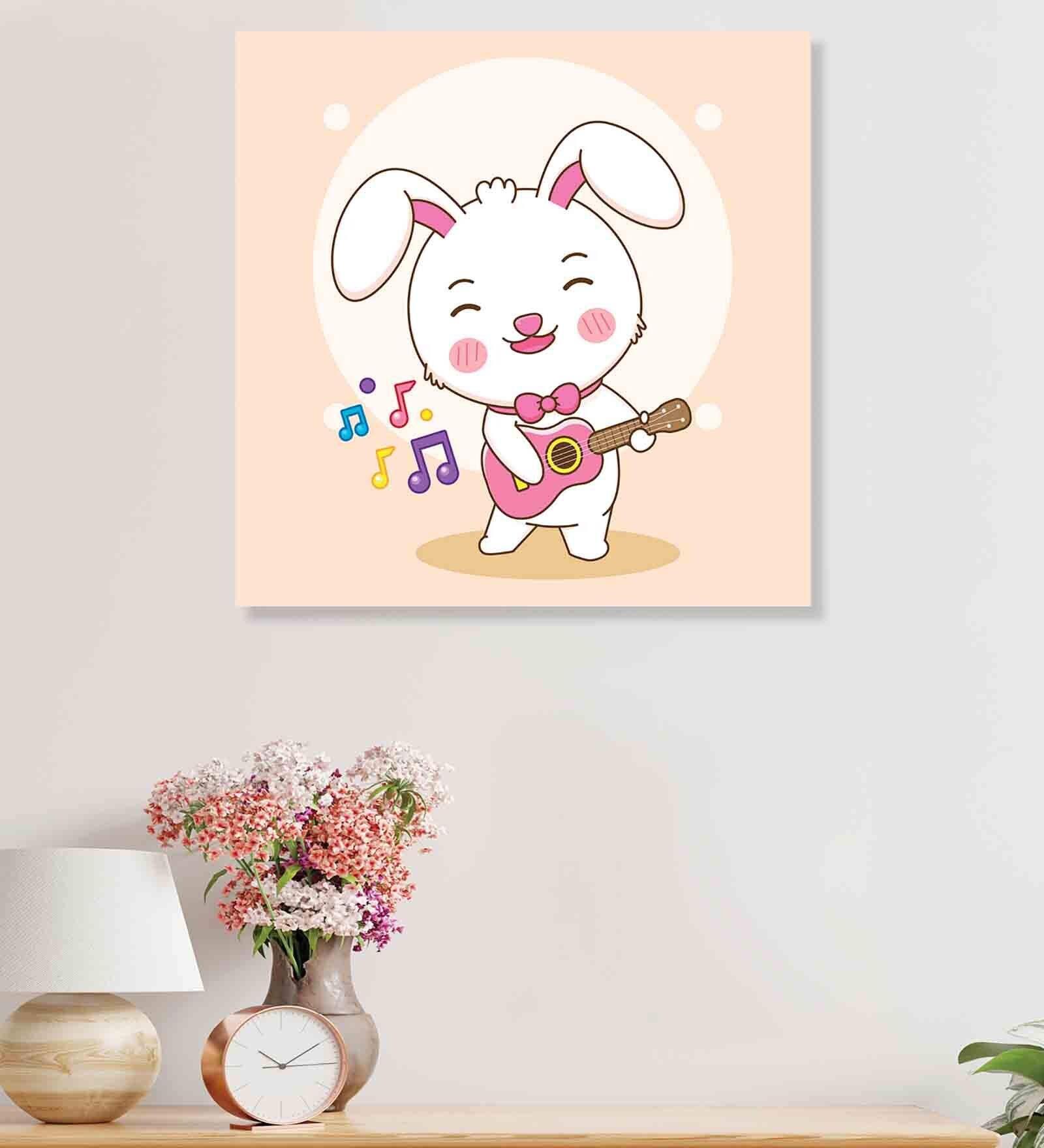 Buy Dancing Rabbit Multicolour Canvas Framed Wall Painting at 21% OFF ...