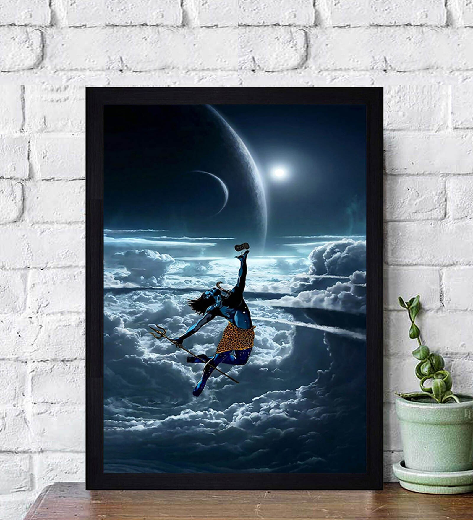 Dancing Shiv Texture Paper Framed Art Print 