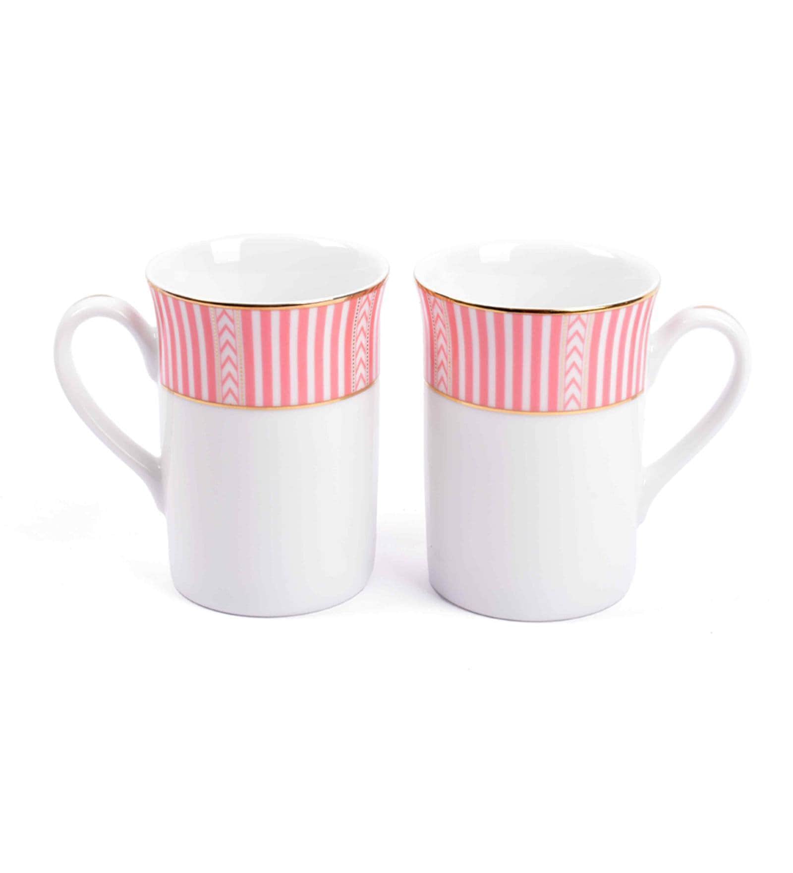 Dankotuwa Stripe Pink Classic Coffee Mug Set of 2