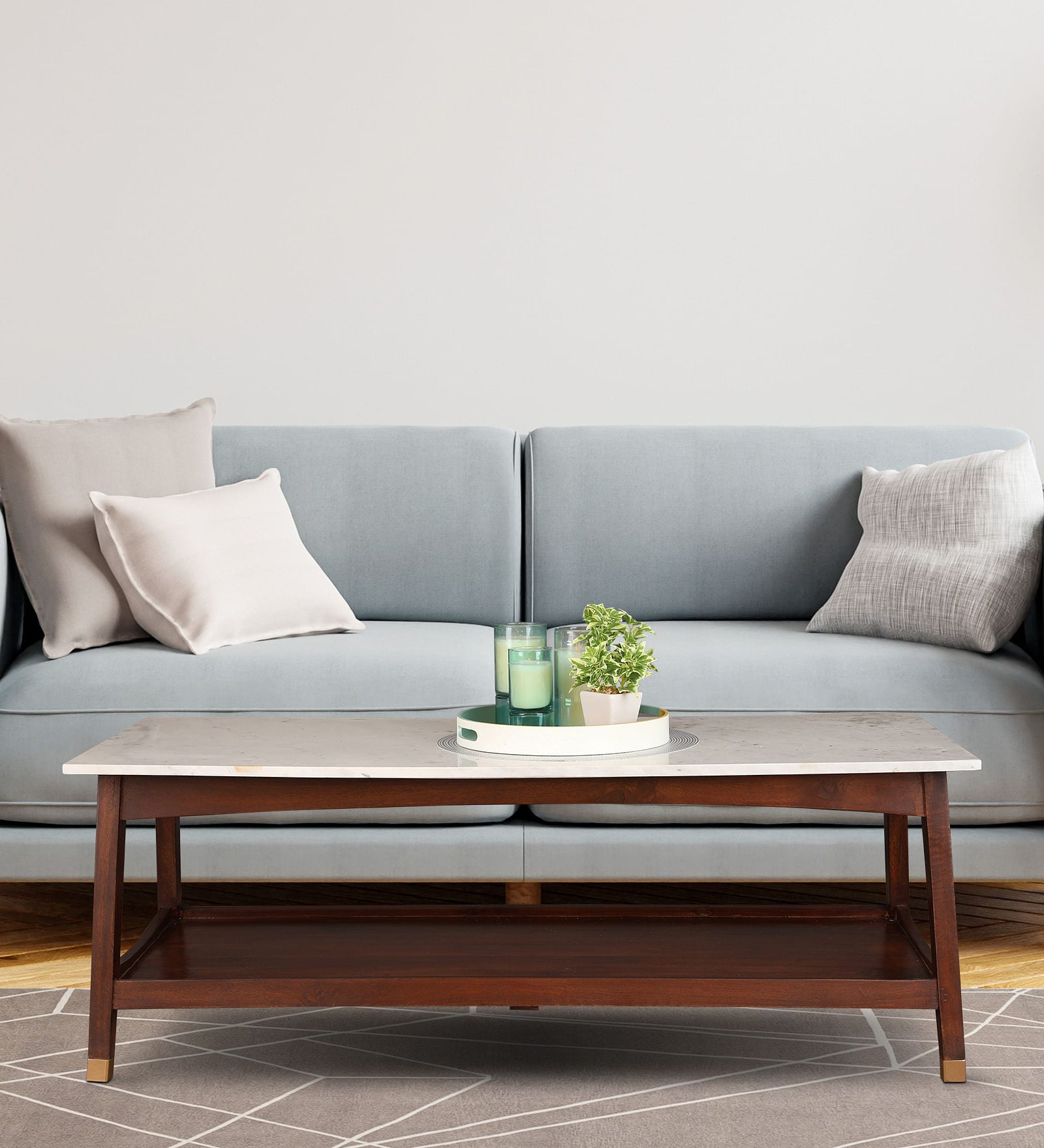 Dante Solid Wood Coffee Table In Walnut Colour