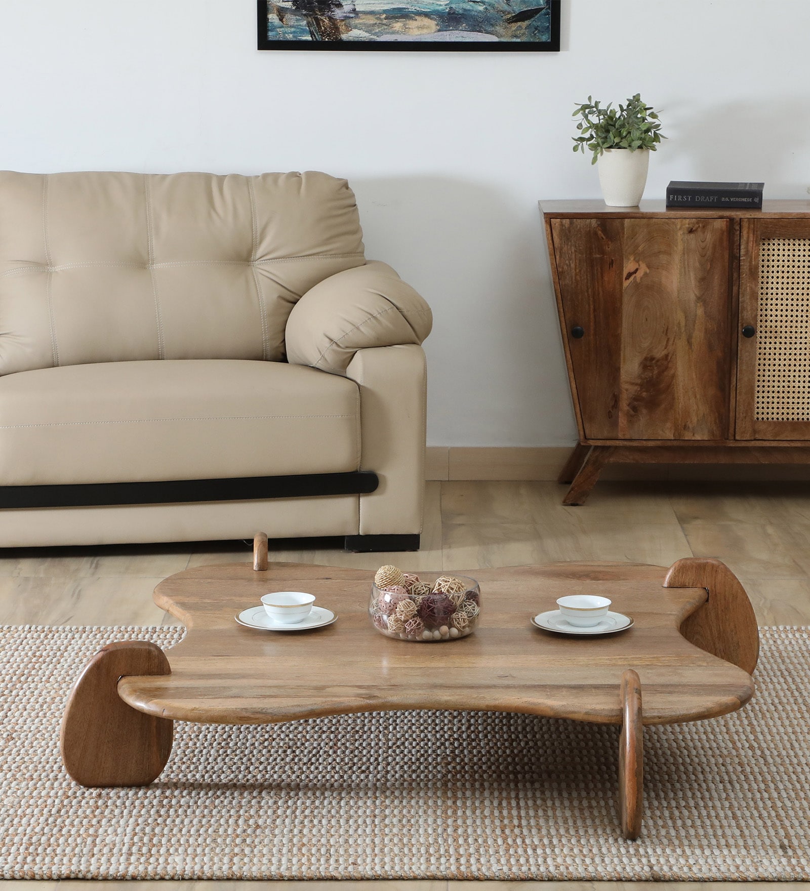 Danzi Mango Wood Coffee Table In Natural Finish