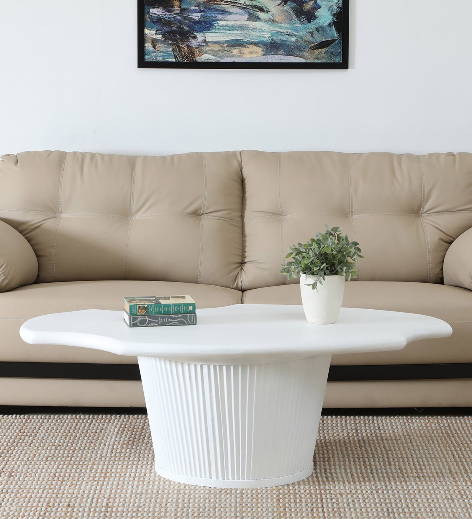 Danzi Metallic Coffee Table In White Finish