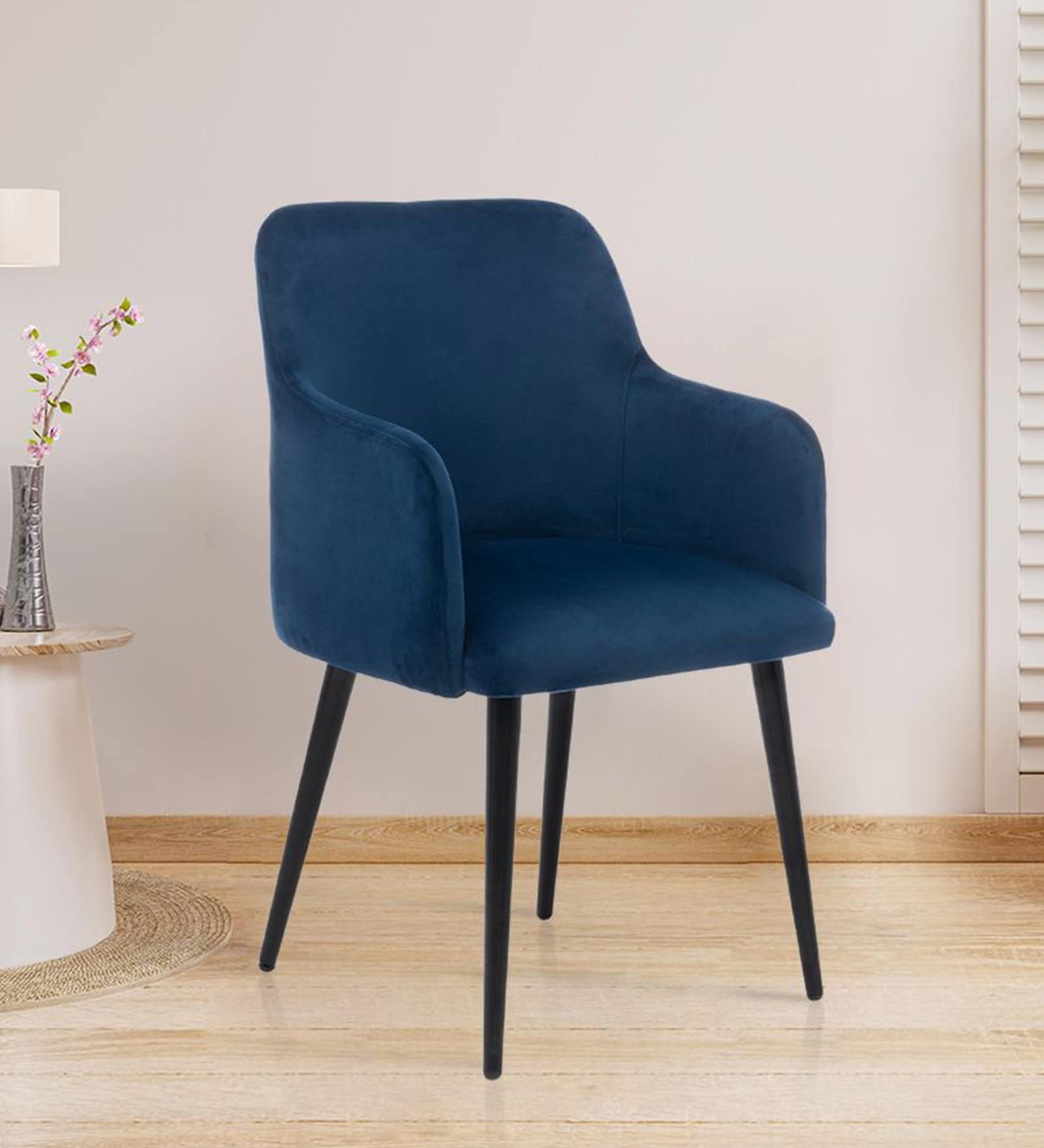 Buy Darcy Velvet Arm Chair In Velvet Blue Colour at 25% OFF by Wakefit ...