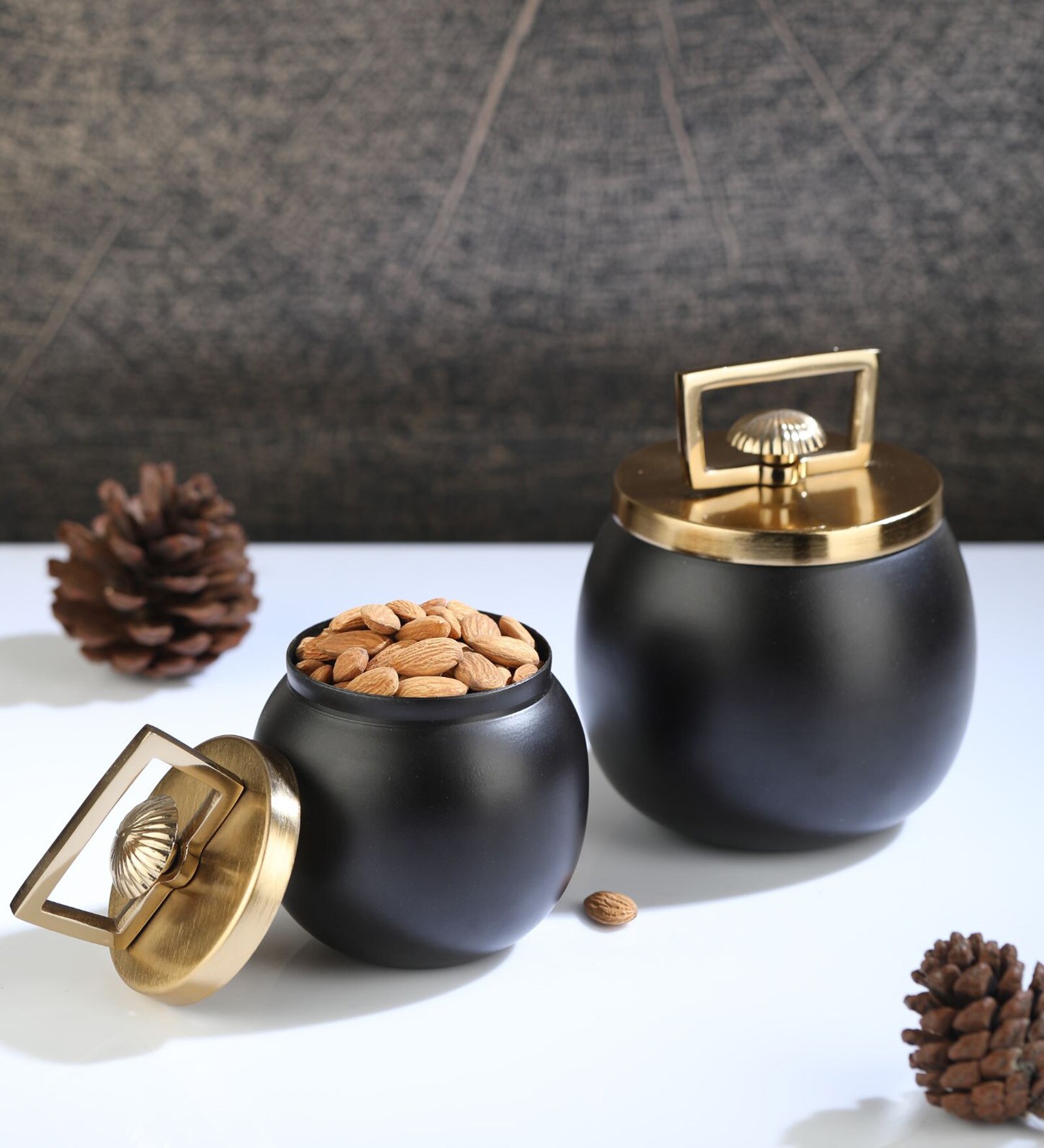 Darius (Set of 2) Black Aluminium Storage Container