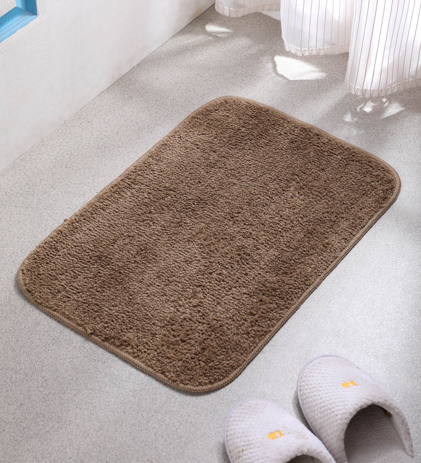 Buy Dark Beige Traditional Antiskid Door Mat 16 x 24 Inches by Chaque