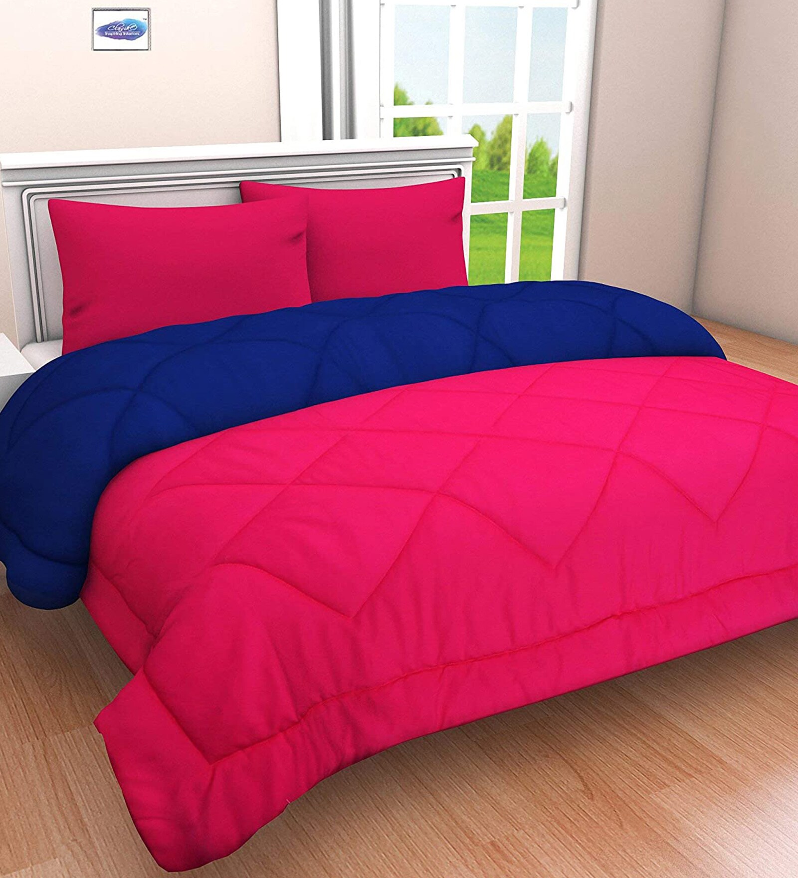 Buy Pink Microfiber 200 Mild Winter Double Bed Comforter by WRAPRY at