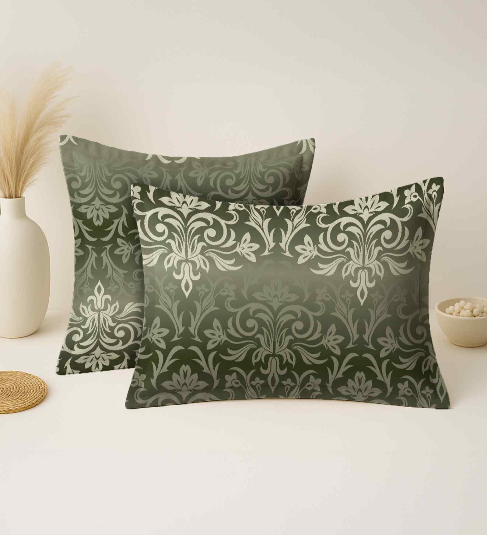 Dark Cotton 27x18 Inches Pillow Covers (Set of 2)