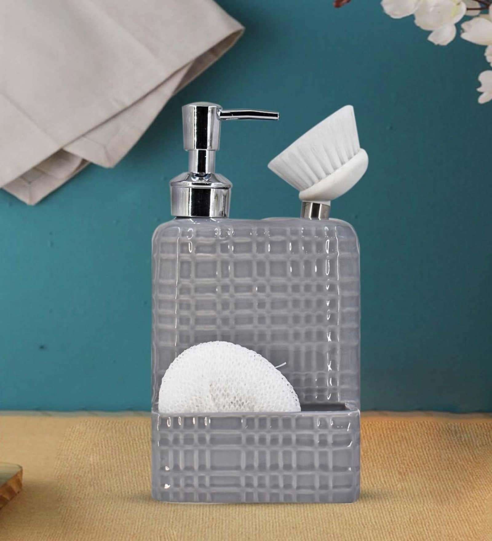 Dark Grey 300 ml Ceramic Liquid Soap Dispenser 